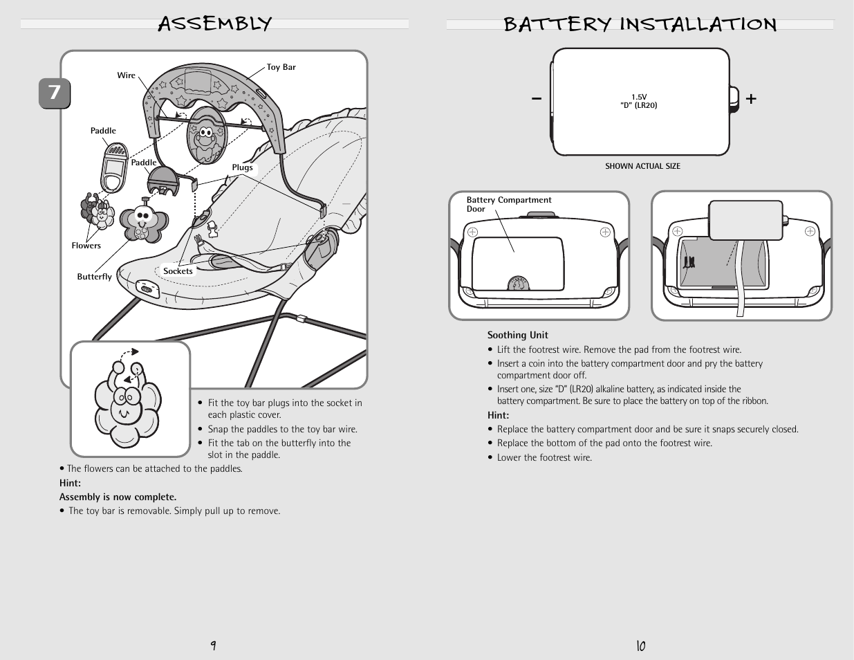 Battery installation, 8assembly 7 | Fisher-Price 79008 User Manual | Page 5 / 8