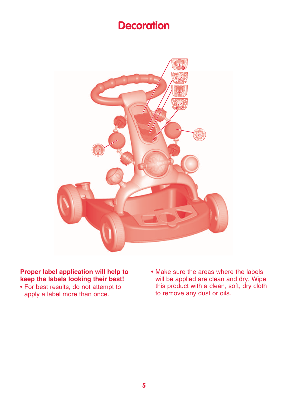 Decoration | Fisher-Price BRILLIANT BASIC K6670 User Manual | Page 5 / 6