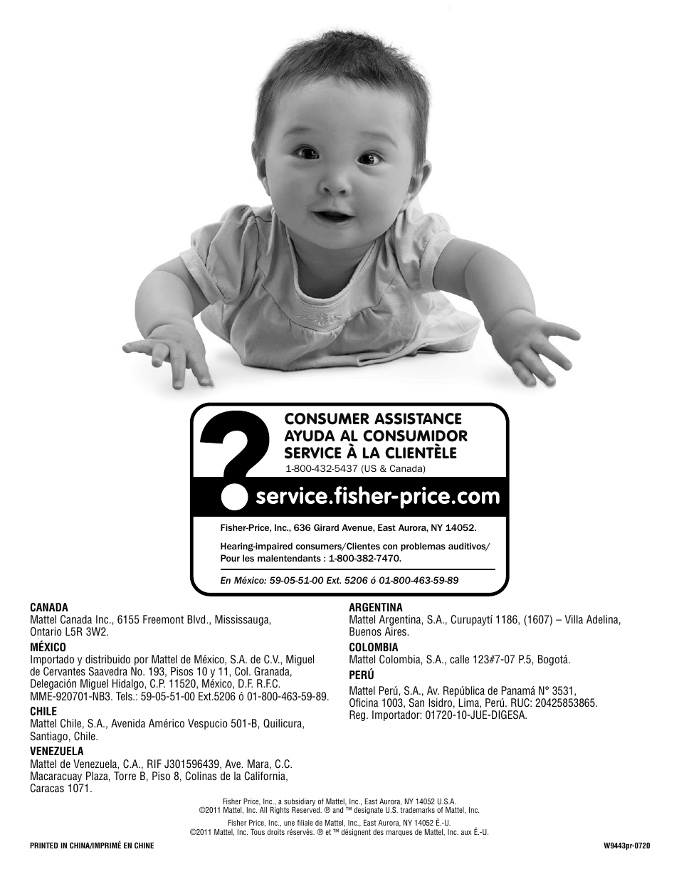 Us tech product instructions babygear instructions, Consumer assistance | Fisher-Price W9443 User Manual | Page 12 / 12