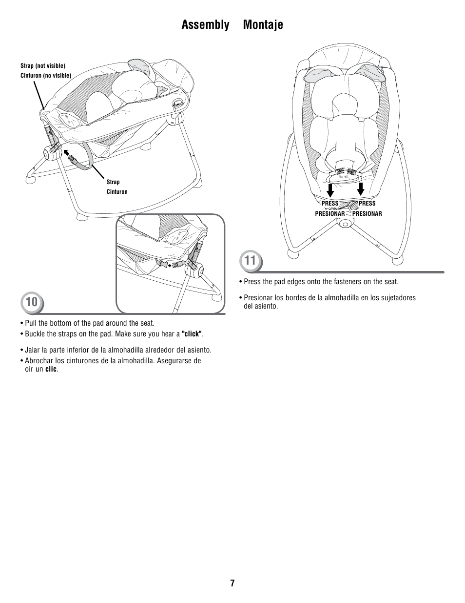 Assembly montaje | Fisher-Price W9443 User Manual | Page 7 / 12