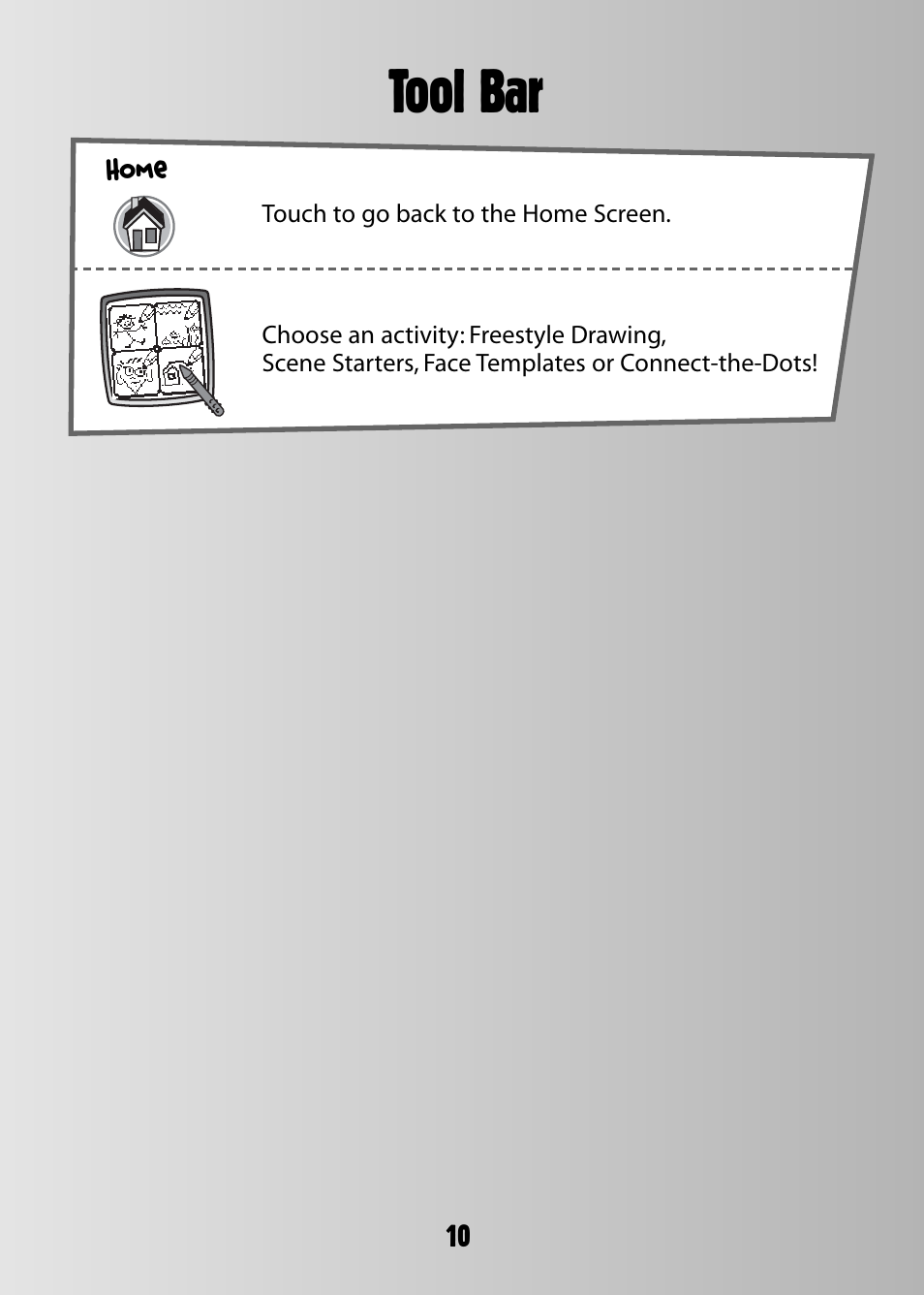 Tool bar | Fisher-Price 73974B-0920 User Manual | Page 10 / 16