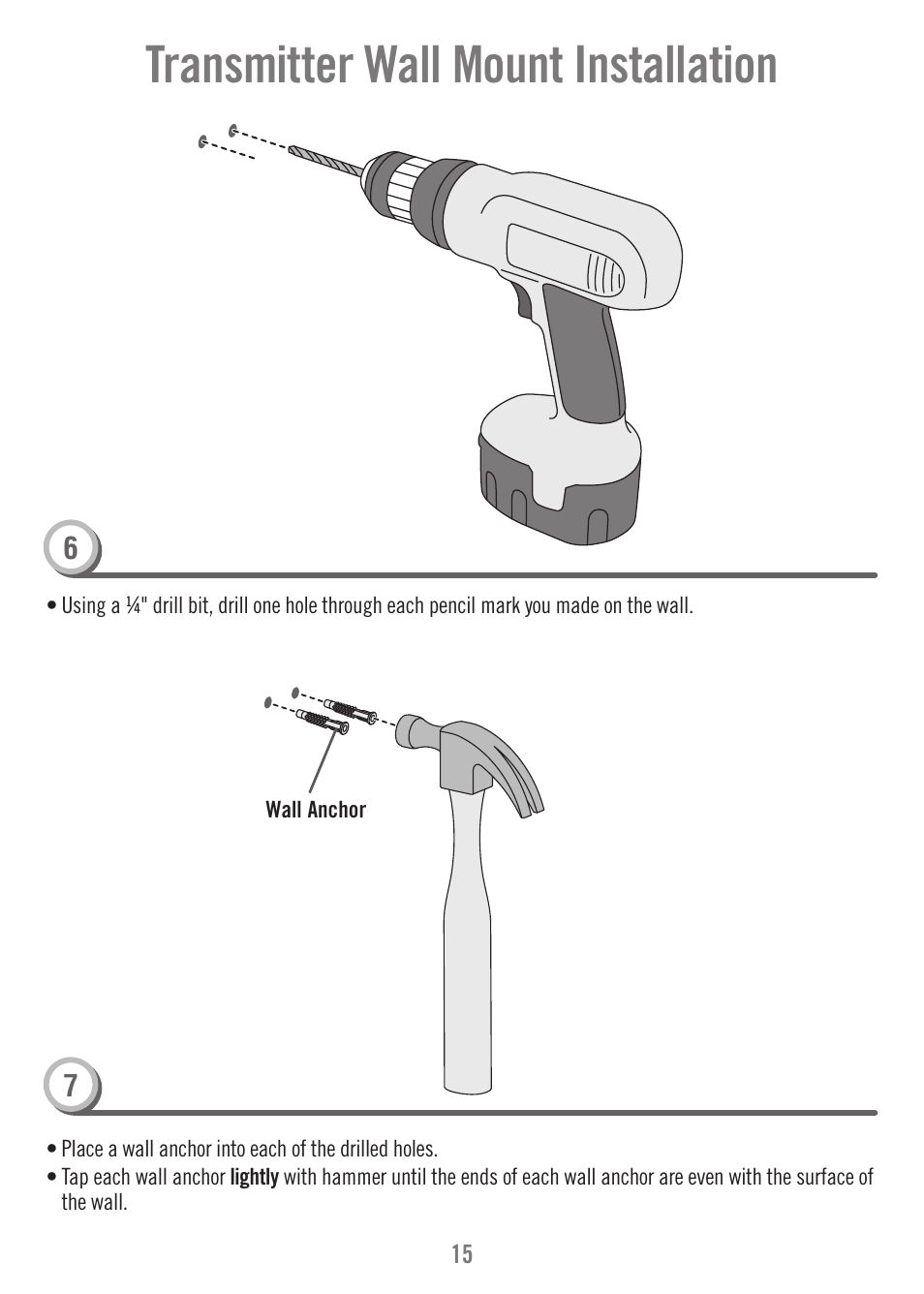 Transmitter wall mount installation | Fisher-Price N9326 User Manual | Page 15 / 32
