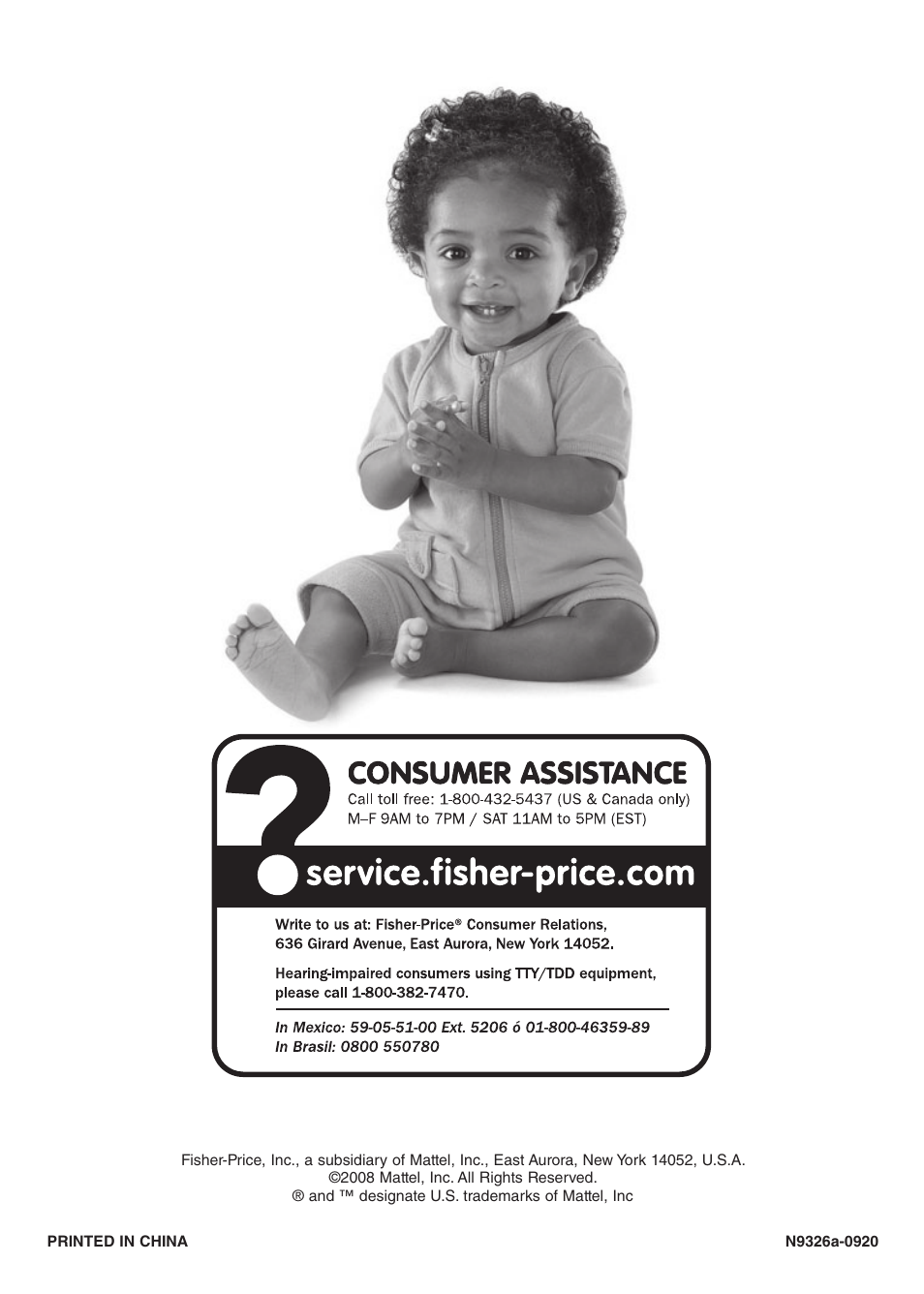 Fisher-Price N9326 User Manual | Page 32 / 32