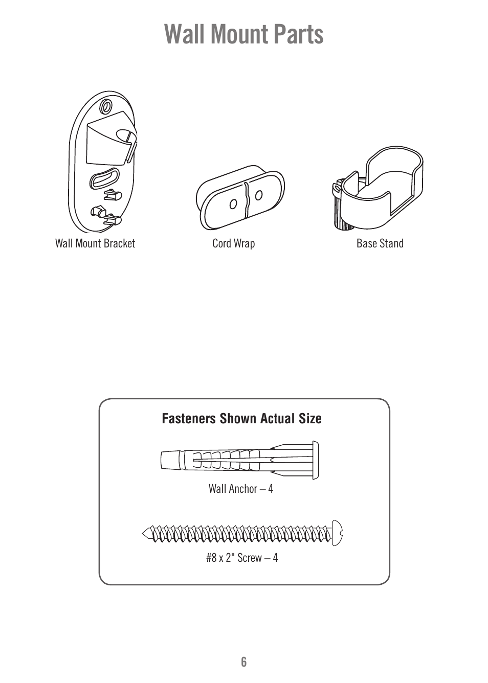 Wall mount parts | Fisher-Price N9326 User Manual | Page 6 / 32