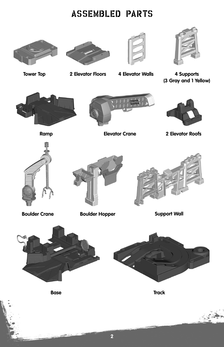 Assembled parts | Fisher-Price V7310 User Manual | Page 2 / 16