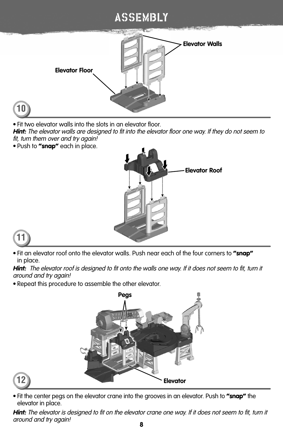 Assembly | Fisher-Price V7310 User Manual | Page 8 / 16