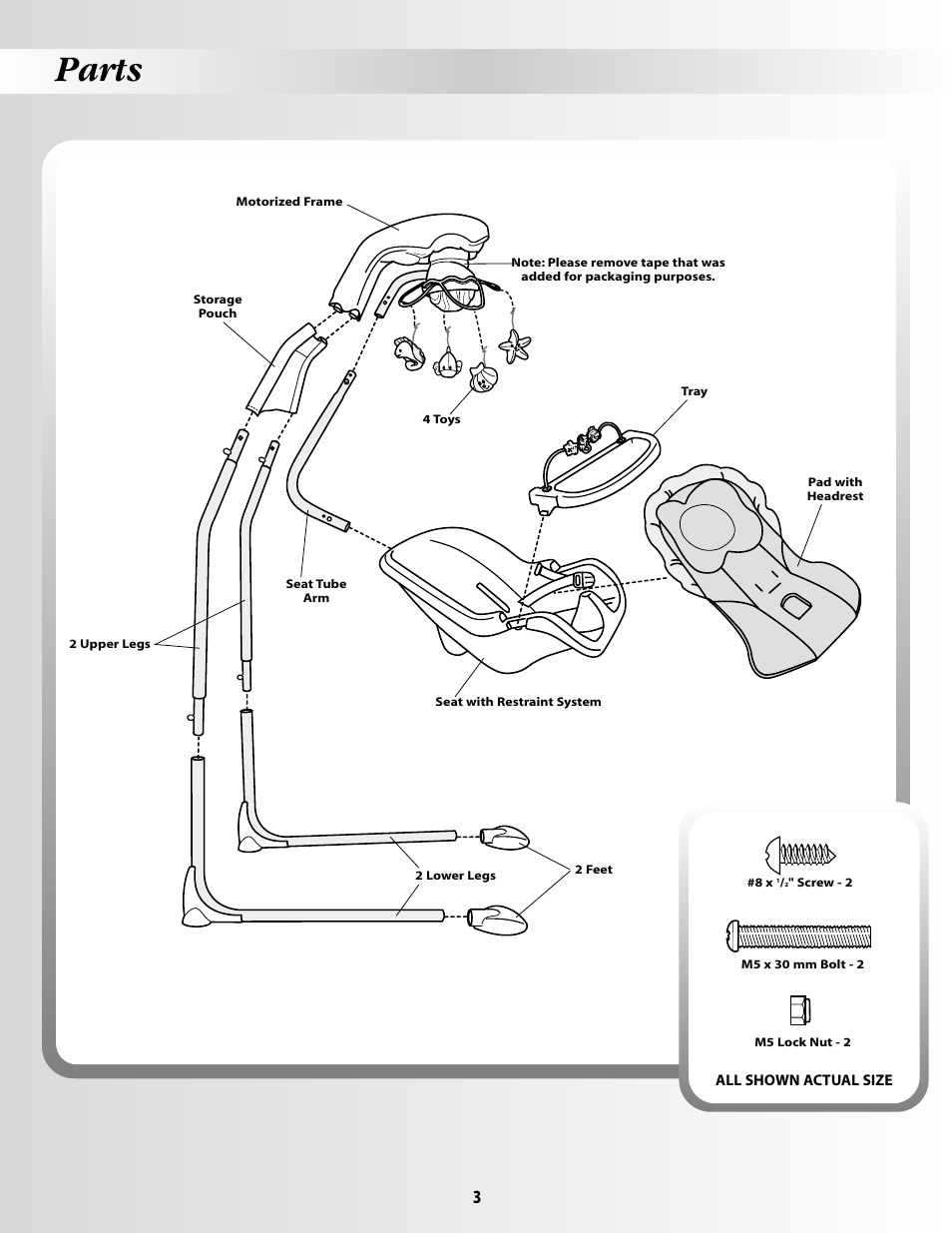 Parts | Fisher-Price OCEAN WONDERSTM AQUARIUM CRADLE SWING 79667 User Manual | Page 3 / 12