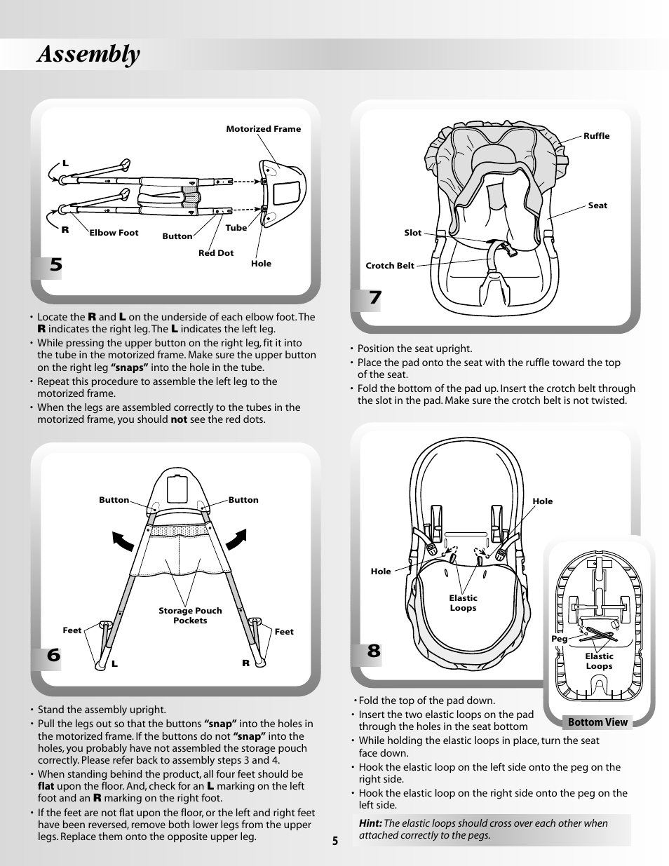 Assembly | Fisher-Price OCEAN WONDERSTM AQUARIUM CRADLE SWING 79667 User Manual | Page 5 / 12