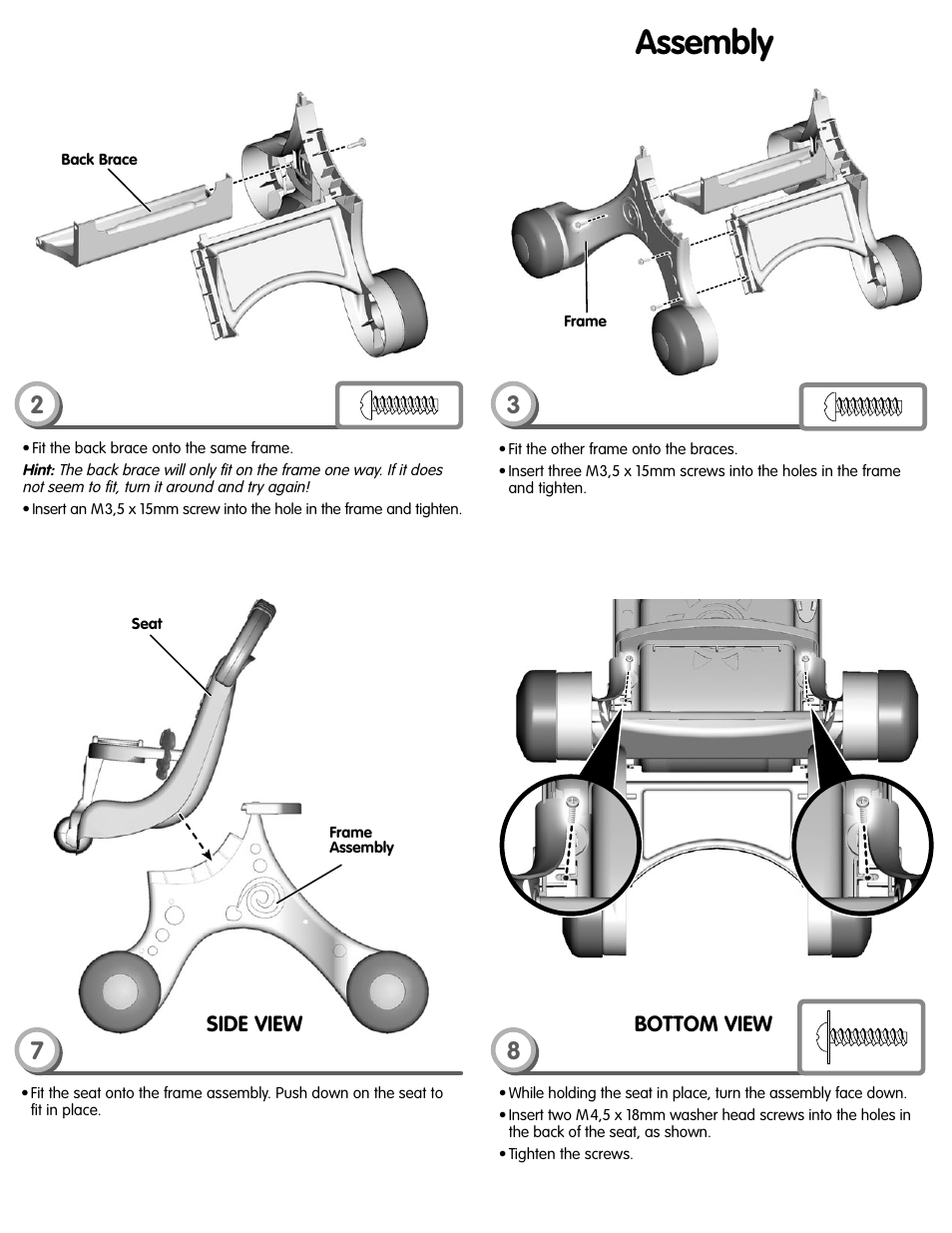 Assembly | Fisher-Price M9523 User Manual | Page 3 / 6