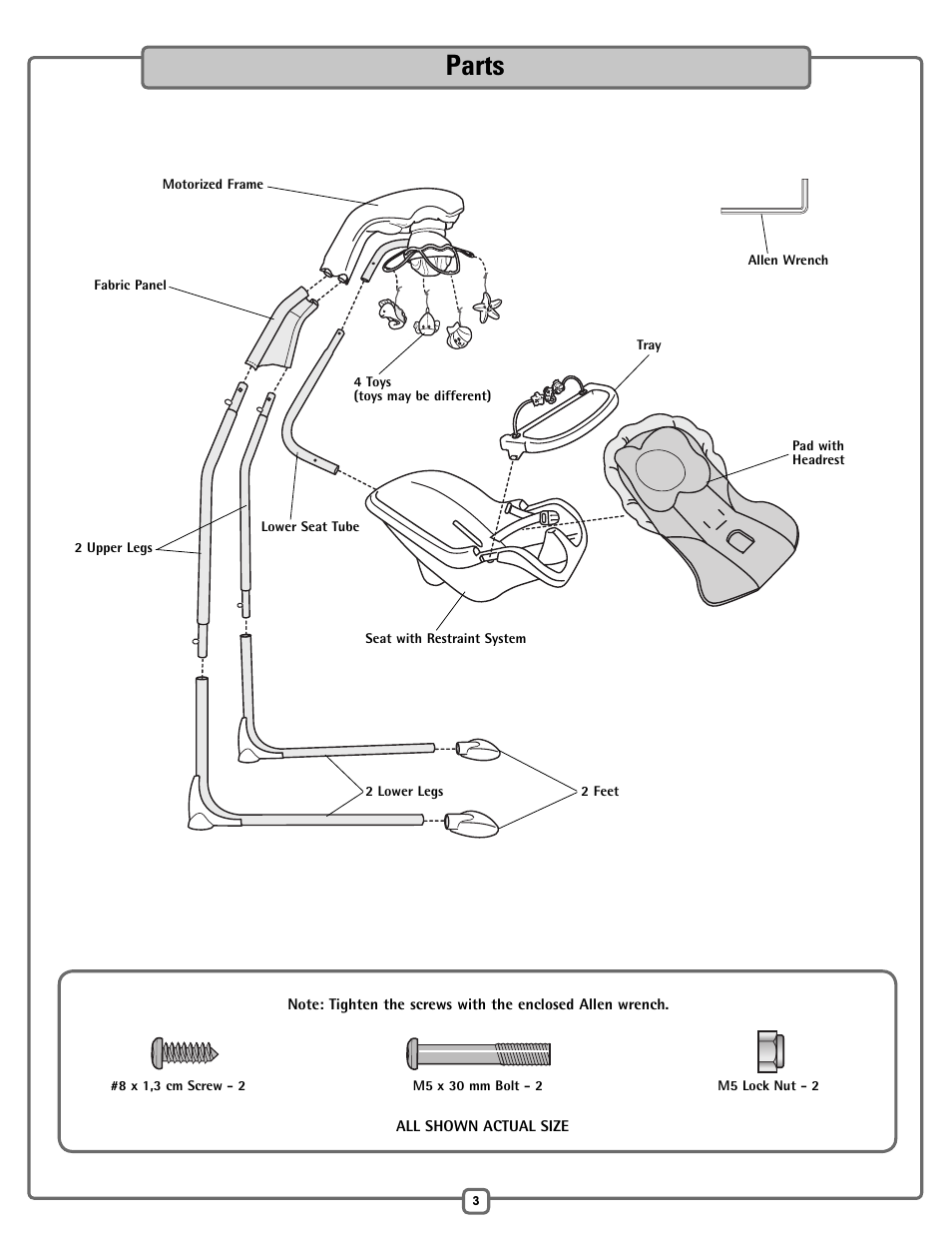 Parts | Fisher-Price H7185 User Manual | Page 3 / 12