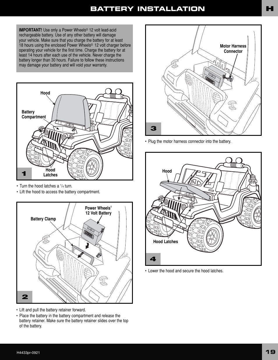 Battery installation | Fisher-Price BARBIE H4433 User Manual | Page 19 / 28