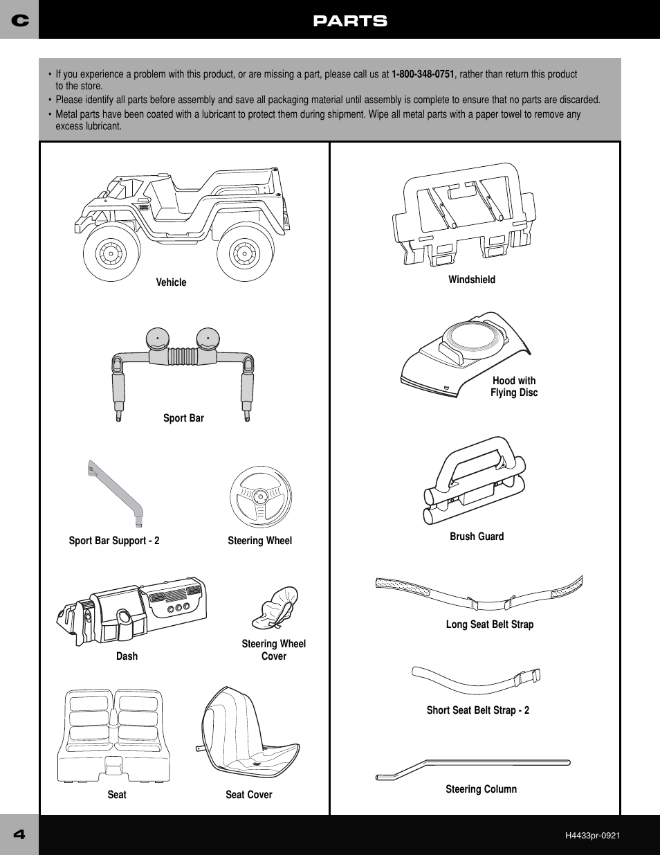 Parts | Fisher-Price BARBIE H4433 User Manual | Page 4 / 28