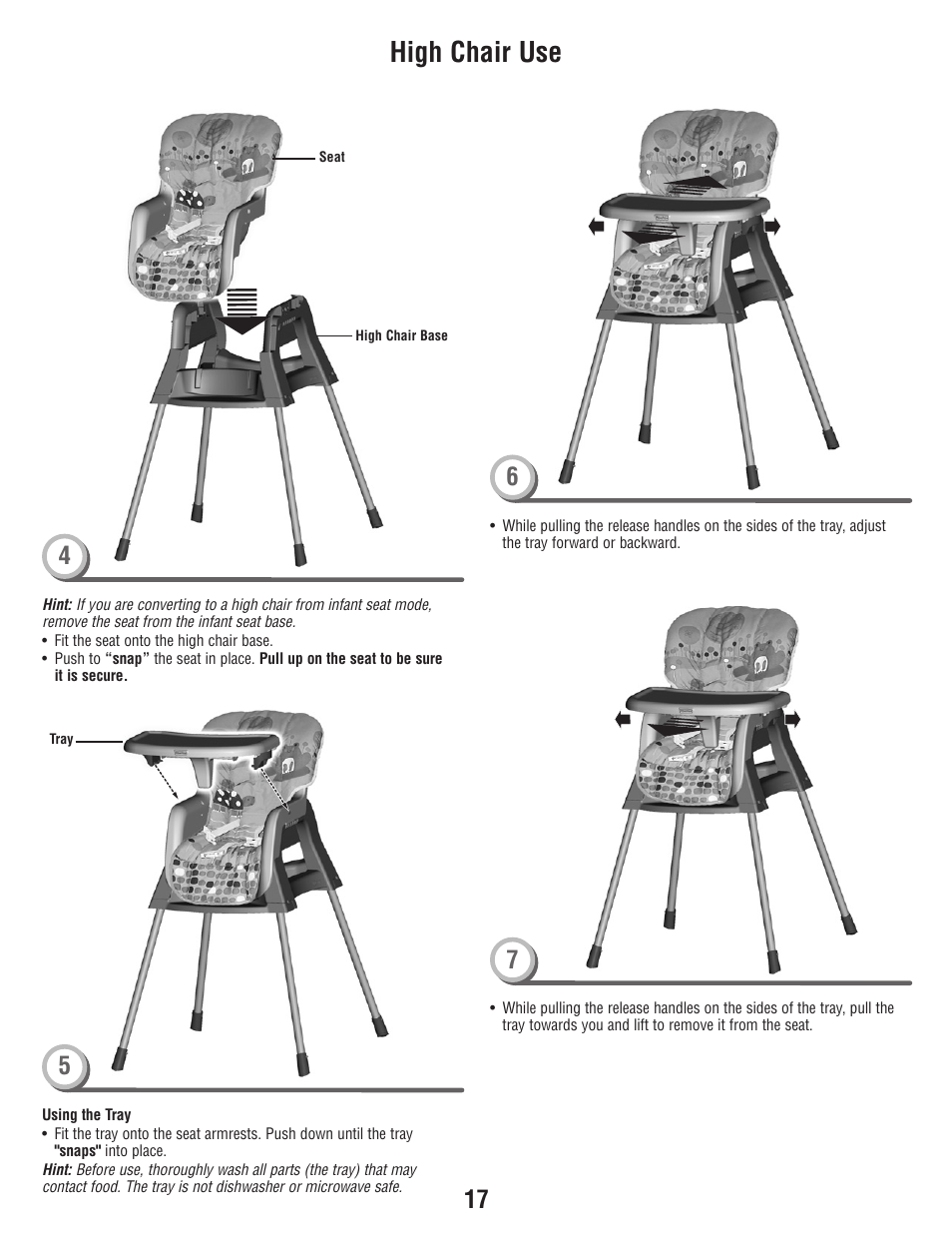 High chair use | Fisher-Price T3643 User Manual | Page 17 / 20