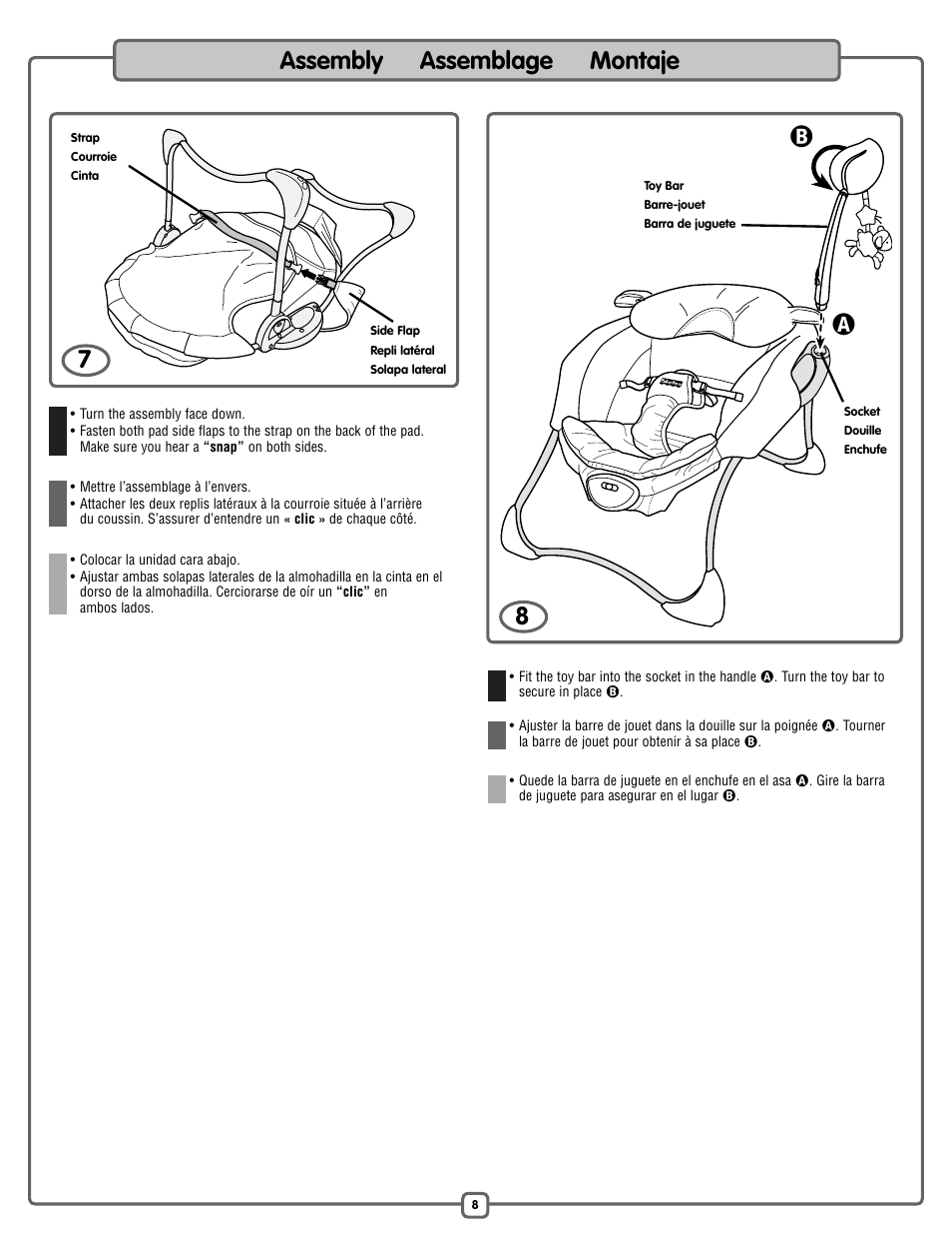 Assembly assemblage montaje 8 | Fisher-Price P2792 User Manual | Page 8 / 16