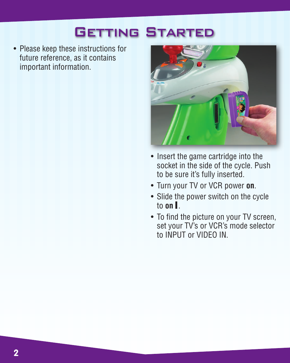Getting started | Fisher-Price FRIENDSHIP ADVENTURE L7910 User Manual | Page 2 / 16