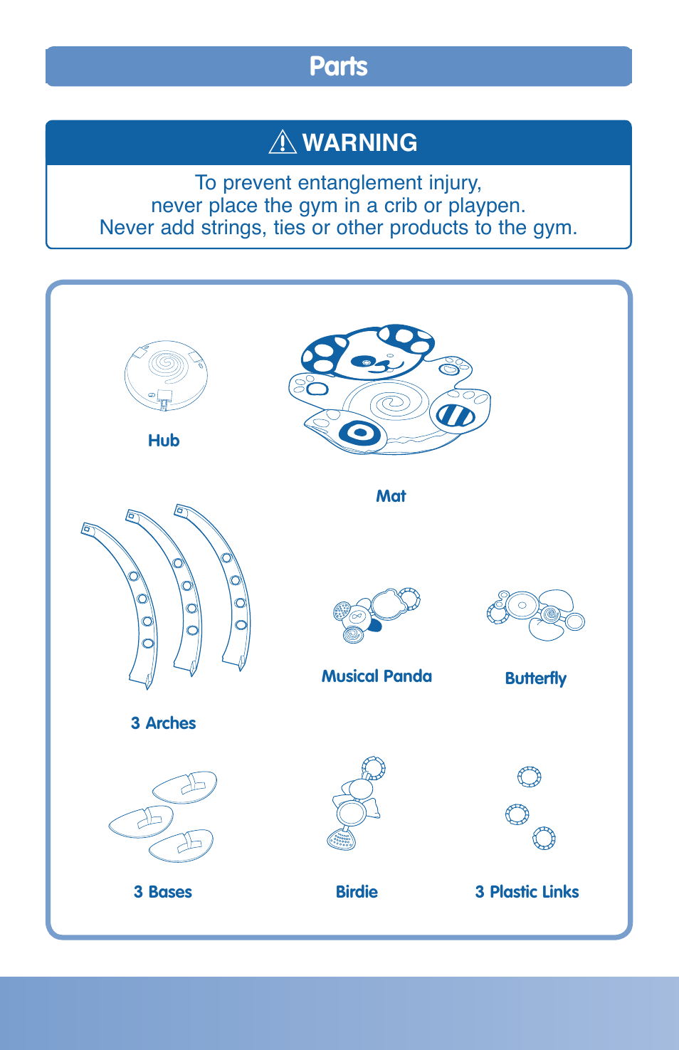 Parts, Warning | Fisher-Price H8268 User Manual | Page 2 / 6