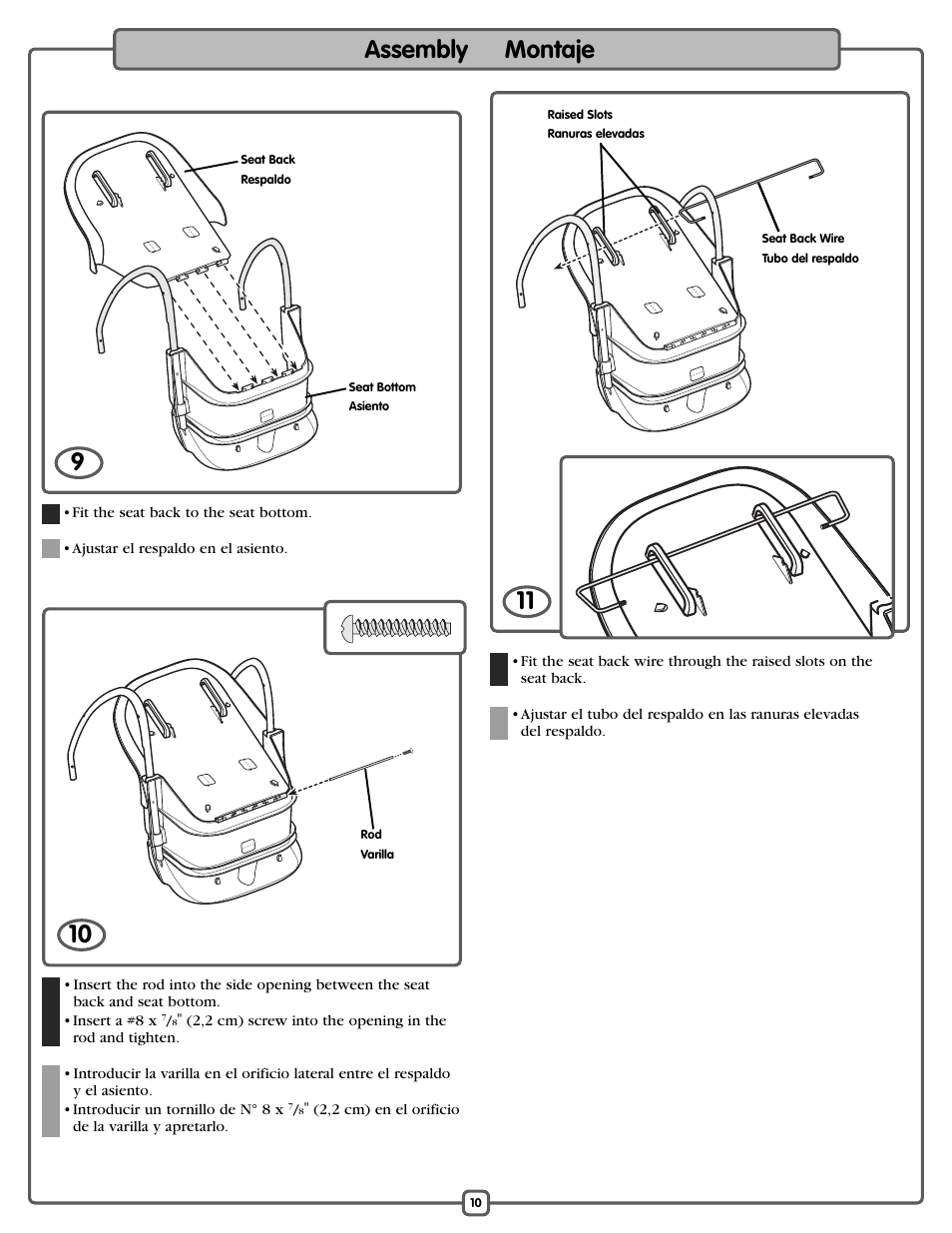 Assembly montaje | Fisher-Price L1154 User Manual | Page 10 / 24