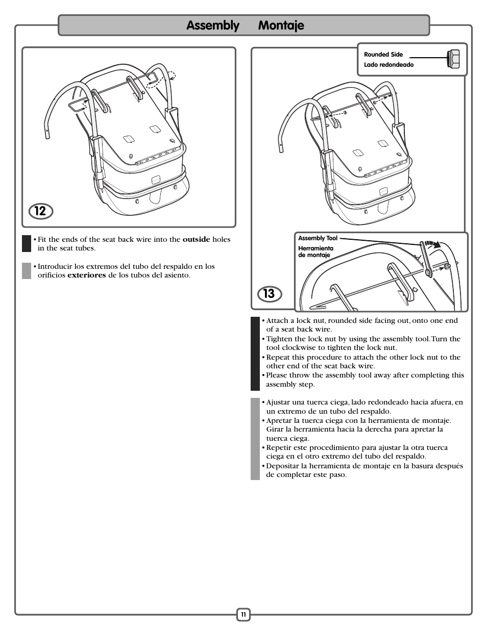 Assembly montaje | Fisher-Price L1154 User Manual | Page 11 / 24