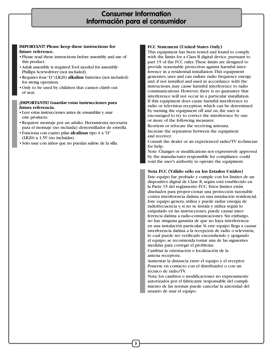 Fisher-Price L1154 User Manual | Page 3 / 24