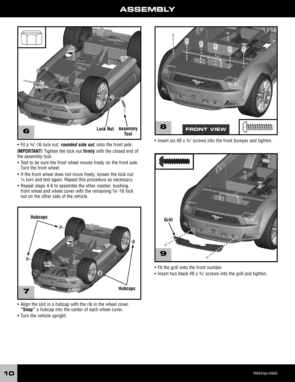 Assembly | Fisher-Price R9543 User Manual | Page 10 / 29