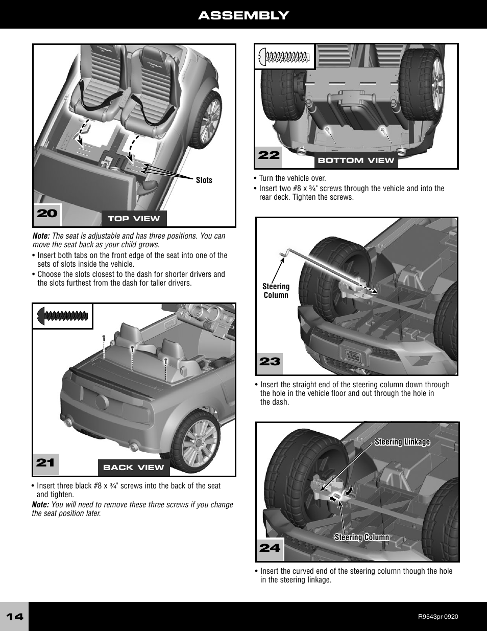 Assembly | Fisher-Price R9543 User Manual | Page 14 / 29