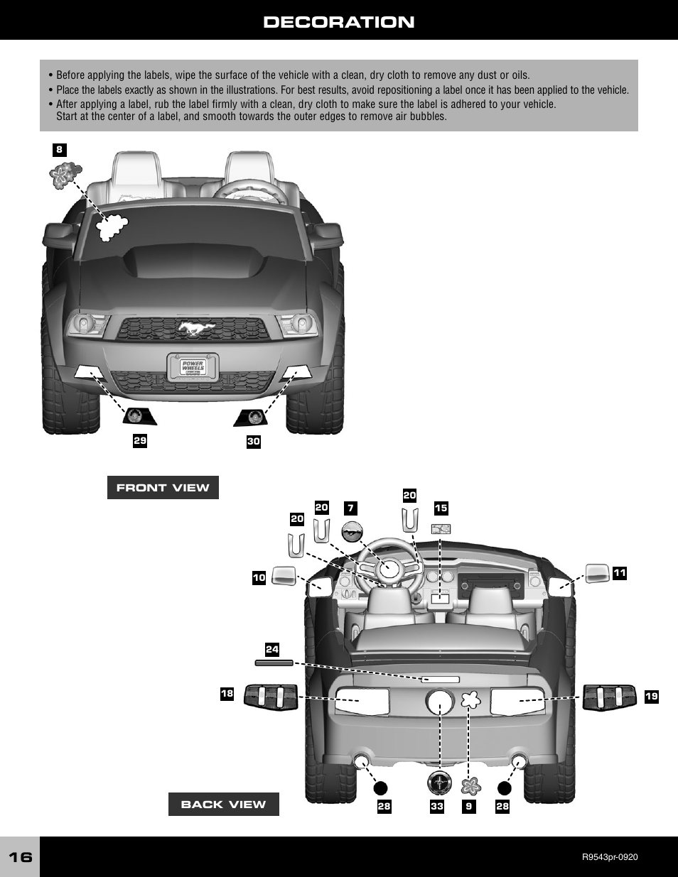 Decoration | Fisher-Price R9543 User Manual | Page 16 / 29