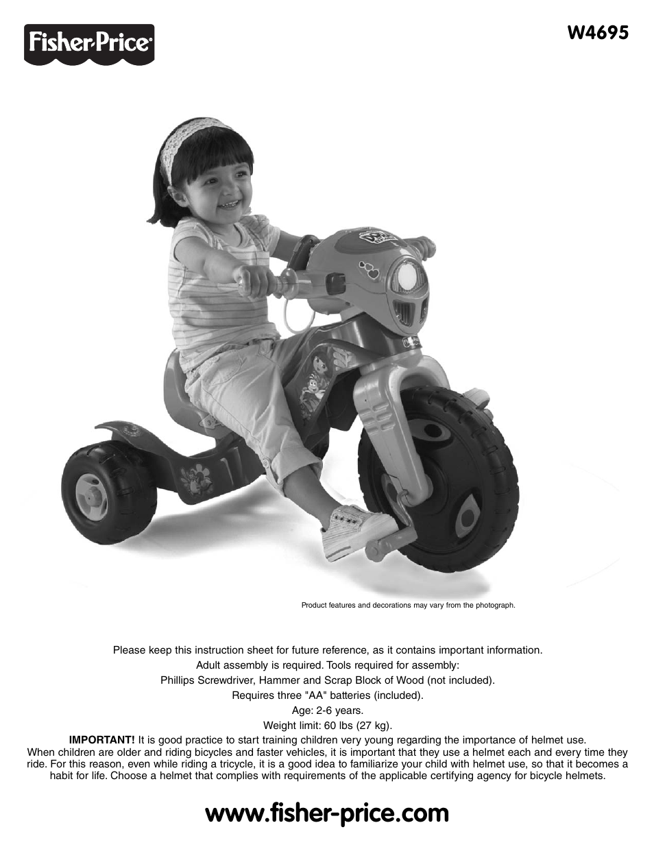 Fisher-Price W4695 User Manual | 8 pages