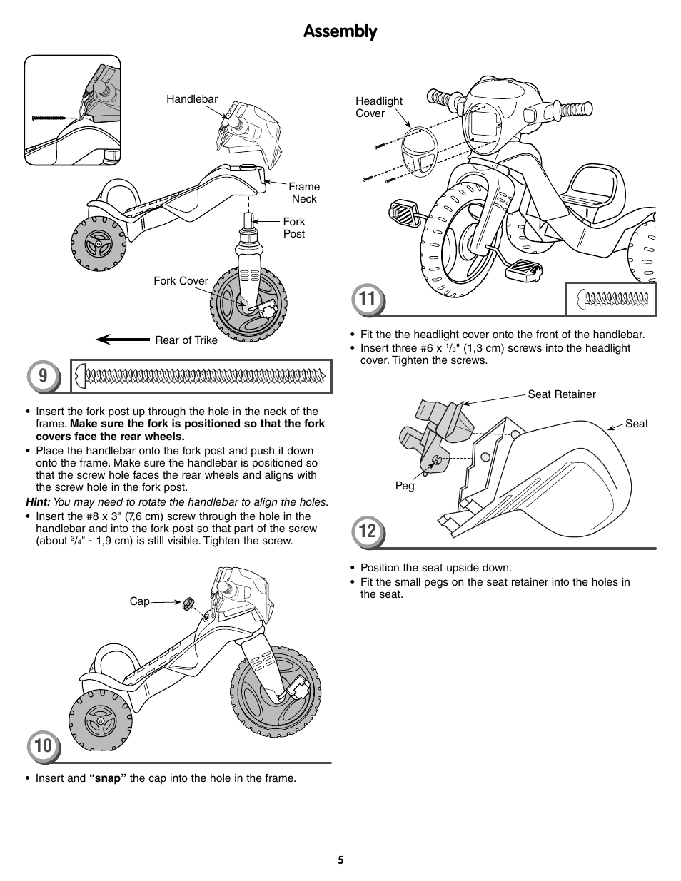 Assembly | Fisher-Price W4695 User Manual | Page 5 / 8