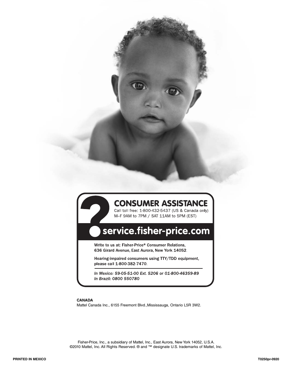Fisher-Price T0250 User Manual | Page 16 / 16