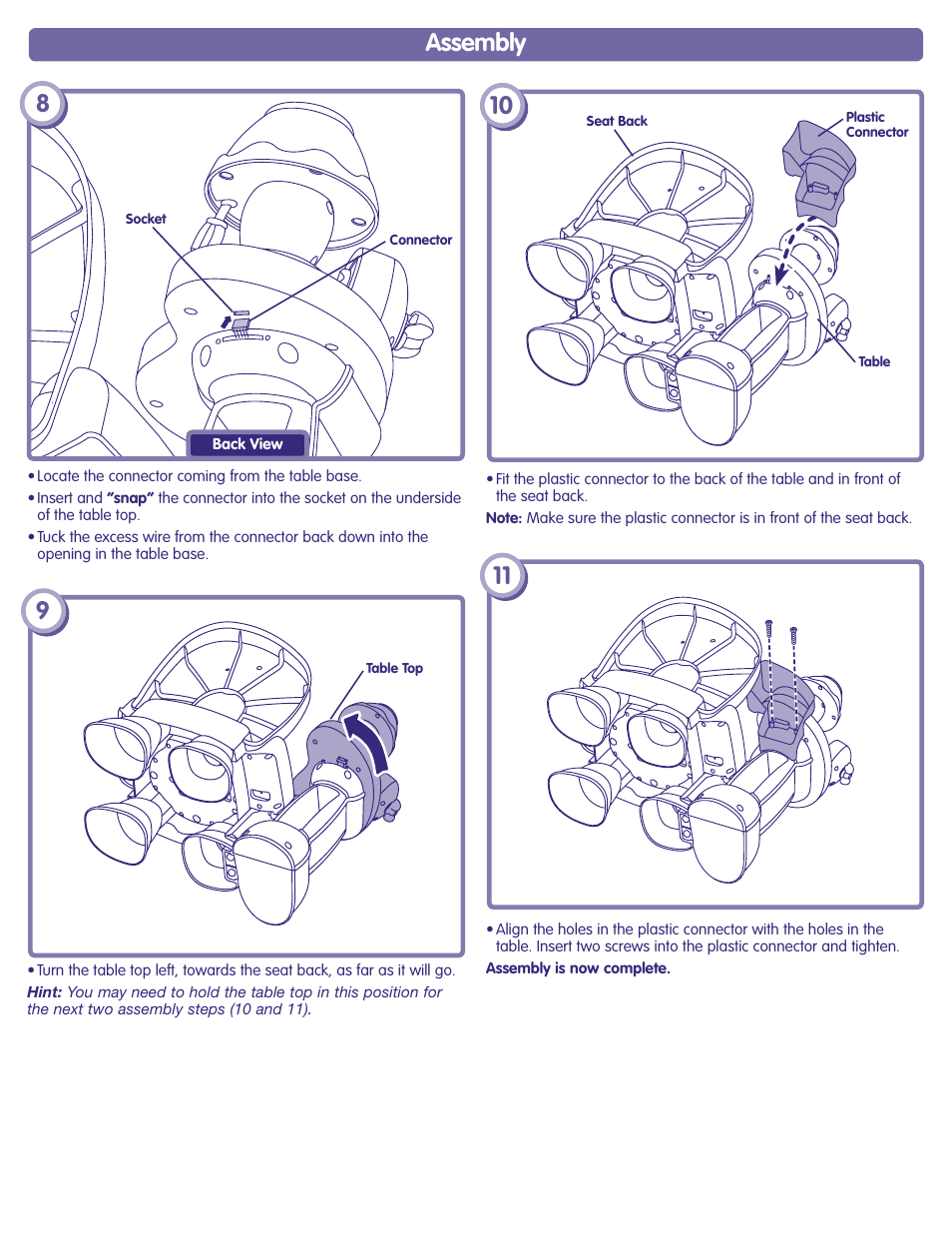 Assembly 1 | Fisher-Price K7273 User Manual | Page 5 / 8