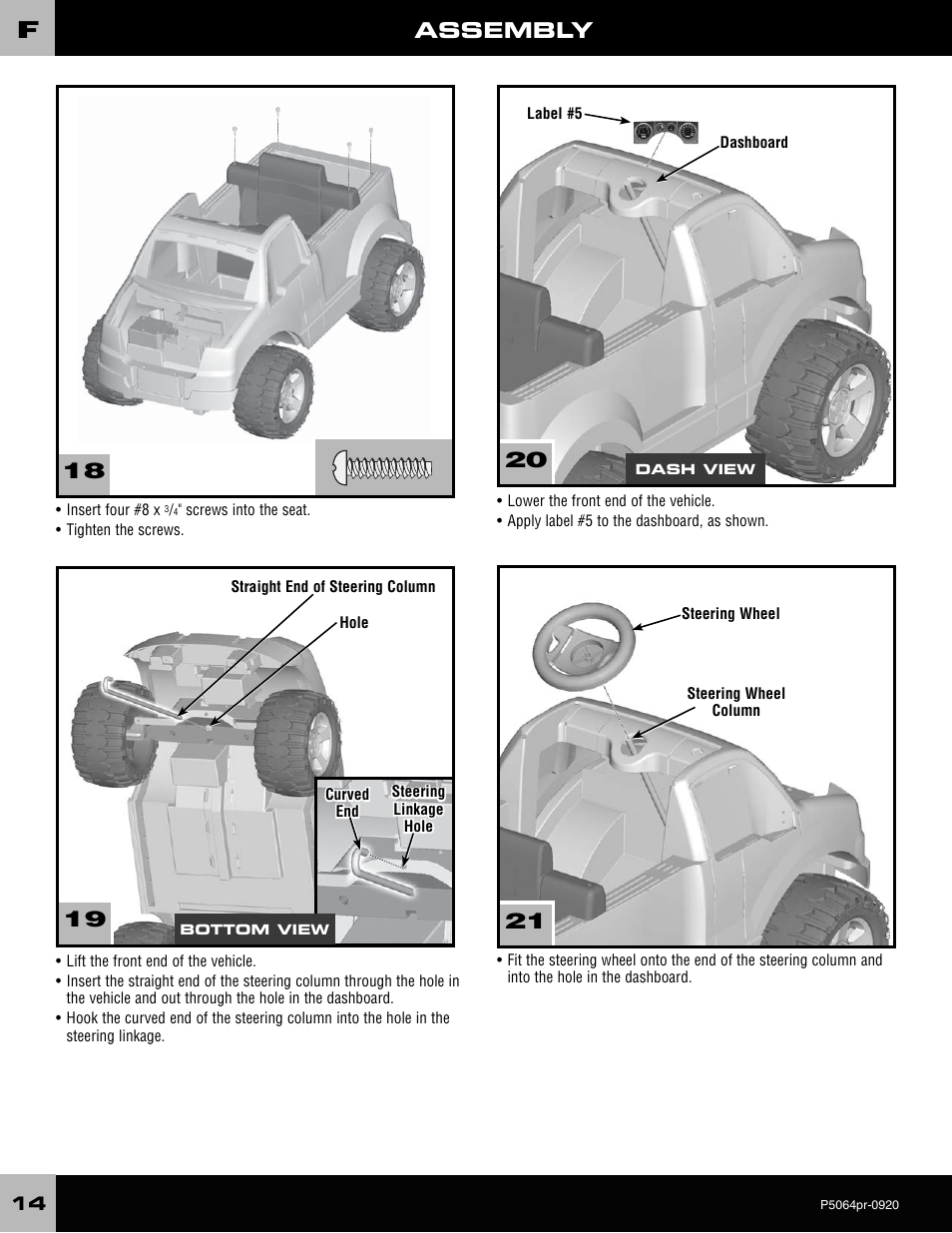 Assembly | Fisher-Price P5064 User Manual | Page 14 / 28