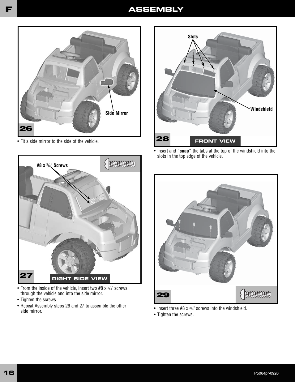 Assembly | Fisher-Price P5064 User Manual | Page 16 / 28