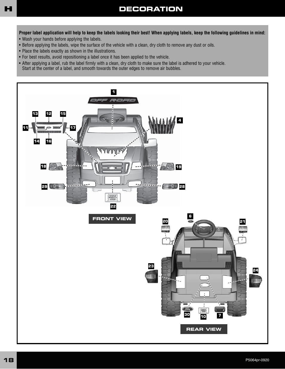 Decoration | Fisher-Price P5064 User Manual | Page 18 / 28