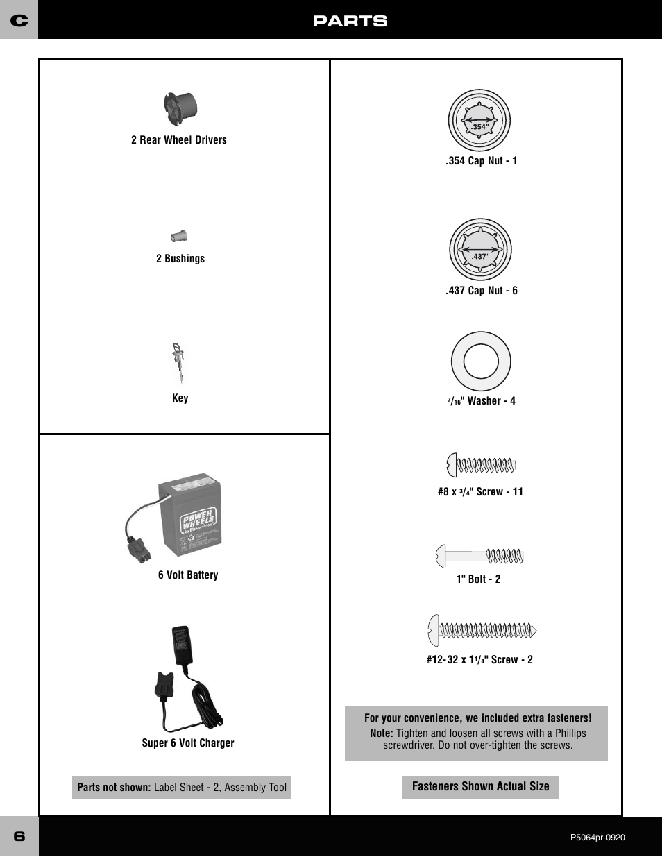 Parts | Fisher-Price P5064 User Manual | Page 6 / 28