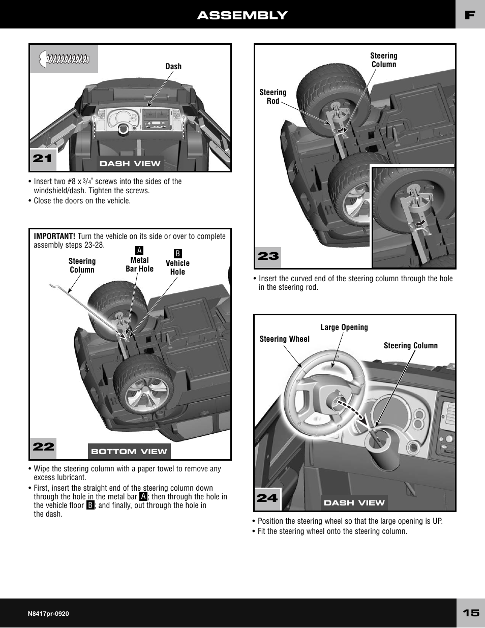 Assembly | Fisher-Price CADILLAC ESCALADE CUSTOM EDITION POWER WHEELS N8417 User Manual | Page 15 / 32