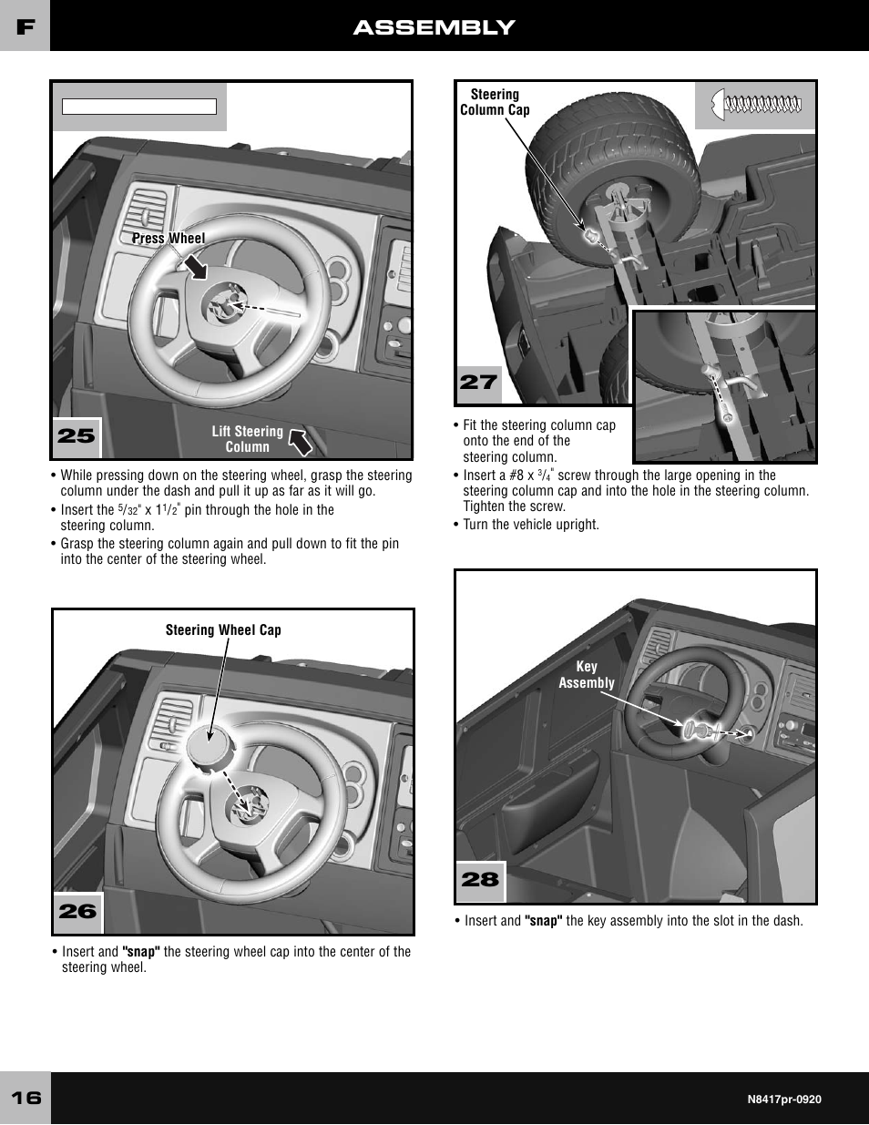Assembly | Fisher-Price CADILLAC ESCALADE CUSTOM EDITION POWER WHEELS N8417 User Manual | Page 16 / 32