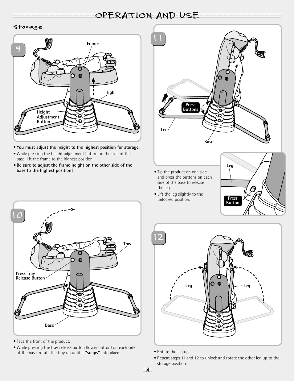 Operation and use | Fisher-Price PORTABLE ENTERTAINER 79070 User Manual | Page 14 / 16