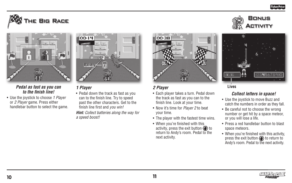 Bonus activity, The big race | Fisher-Price T6355 User Manual | Page 6 / 8