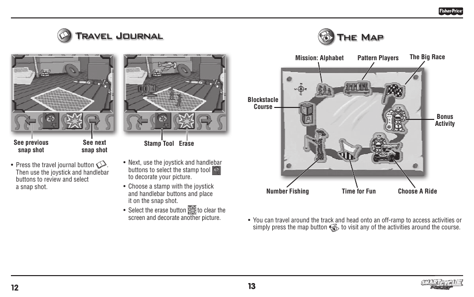 Travel journal t, The map t | Fisher-Price T6355 User Manual | Page 7 / 8