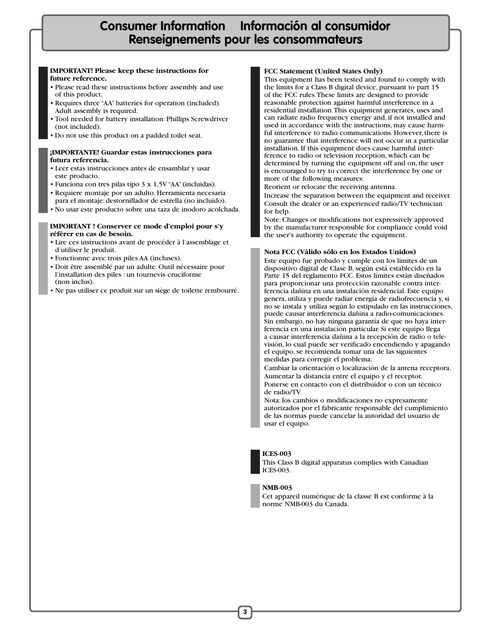 Fisher-Price K7376 User Manual | Page 3 / 8