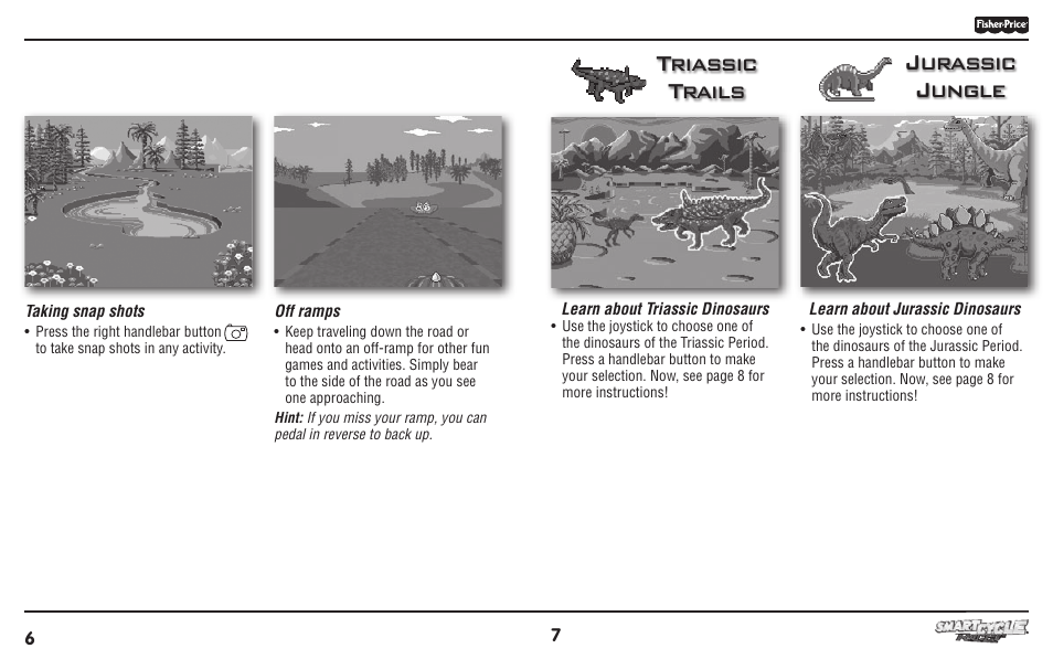 Triassic trails jurassic jungle | Fisher-Price SMART CYCLE RACER T6356 User Manual | Page 4 / 8