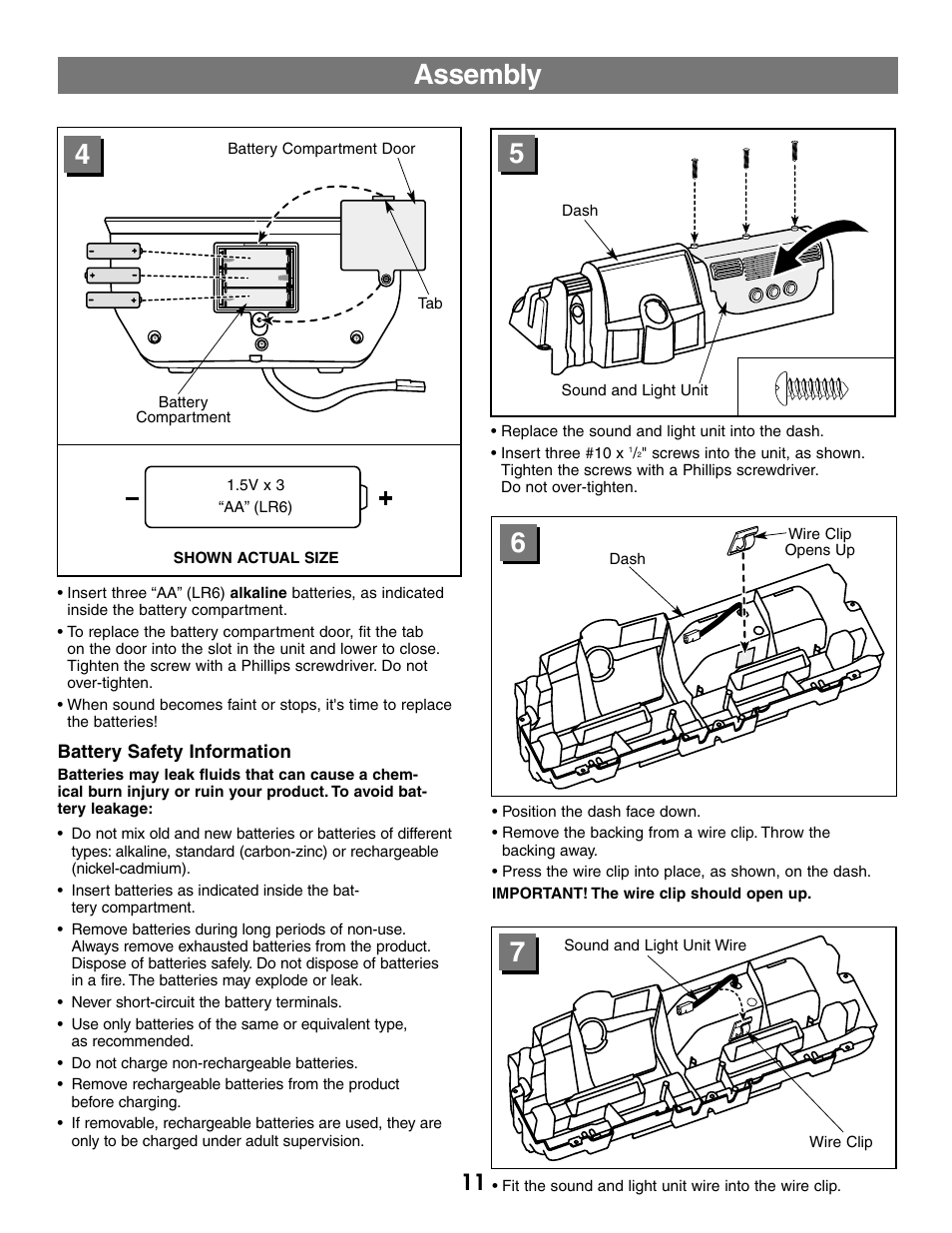 Assembly | Fisher-Price BARBIE JEEP B2489 User Manual | Page 11 / 36