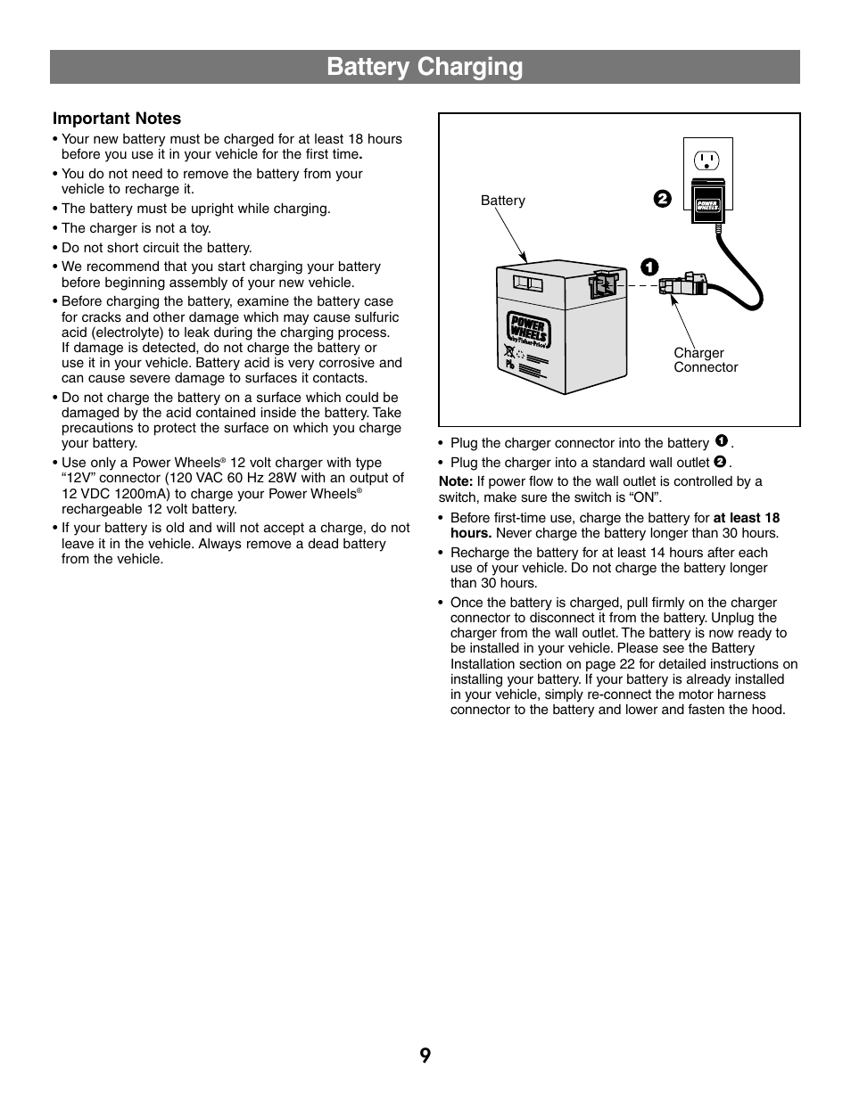 Battery charging | Fisher-Price BARBIE JEEP B2489 User Manual | Page 9 / 36