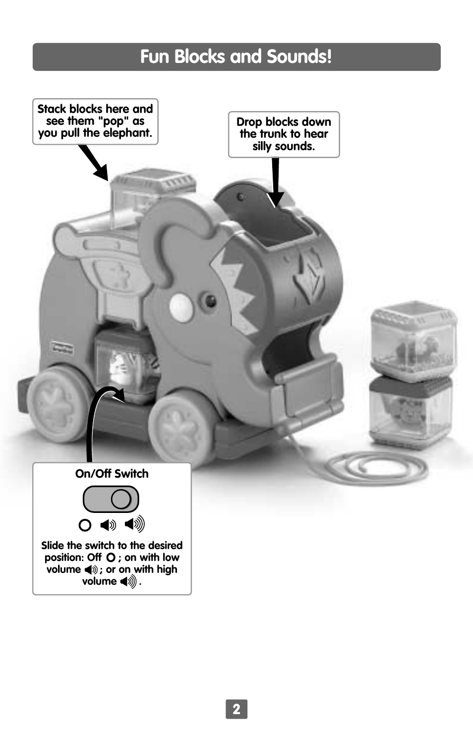 Fun blocks and sounds | Fisher-Price C0244 User Manual | Page 2 / 4