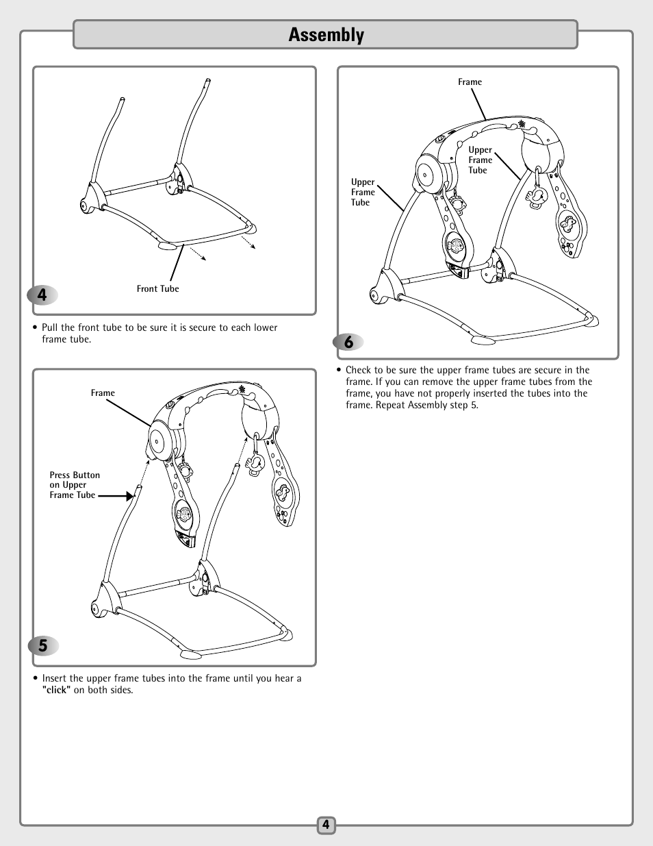 2assembly | Fisher-Price H7181 User Manual | Page 4 / 12