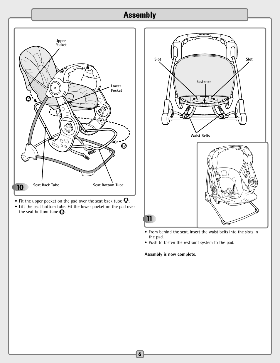 Assembly | Fisher-Price H7181 User Manual | Page 6 / 12