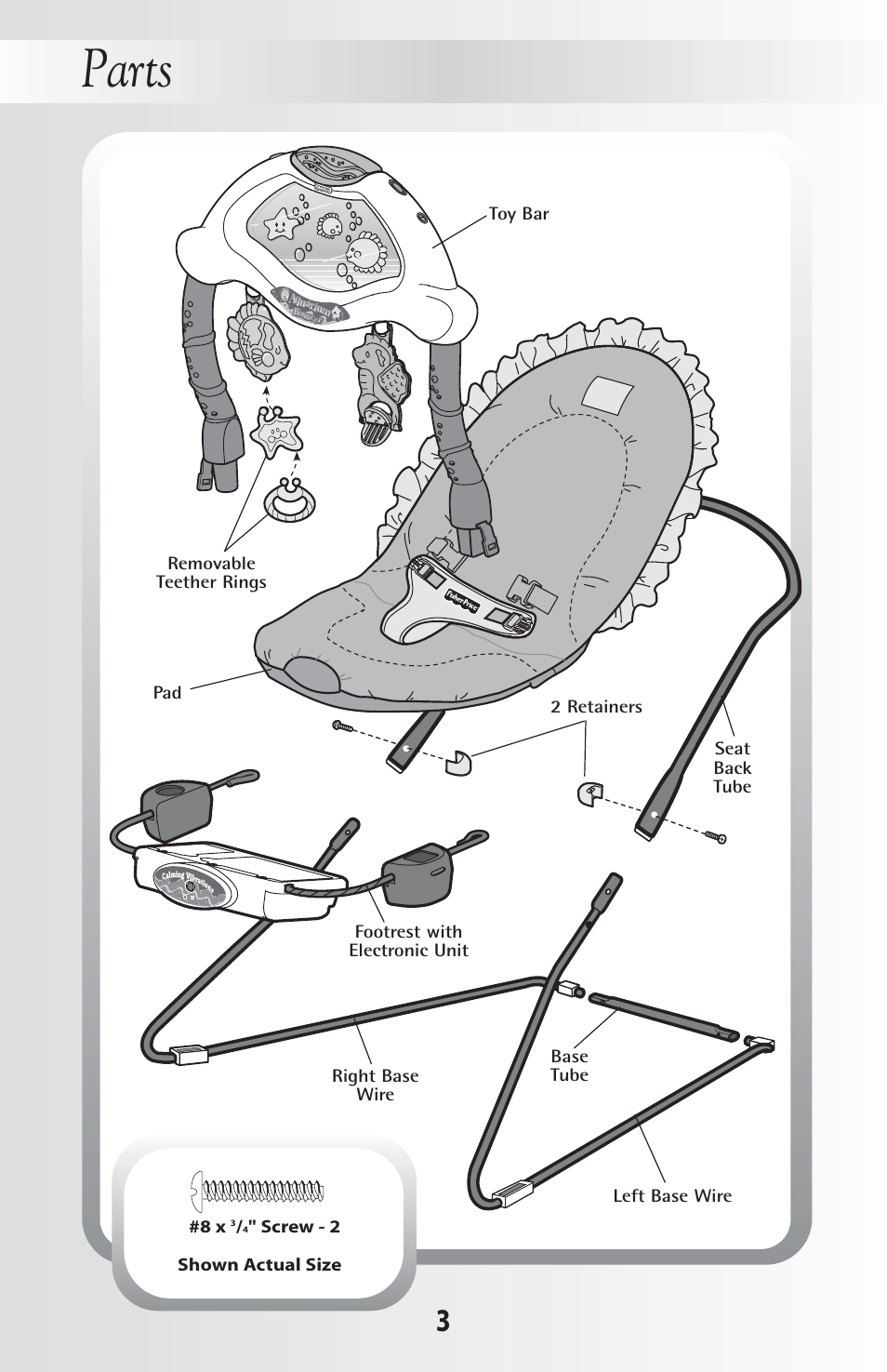 Parts | Fisher-Price 79030 User Manual | Page 3 / 20
