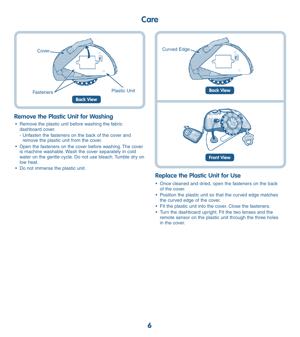 Care | Fisher-Price MIRACLES & MILESTONES K5520 User Manual | Page 6 / 6