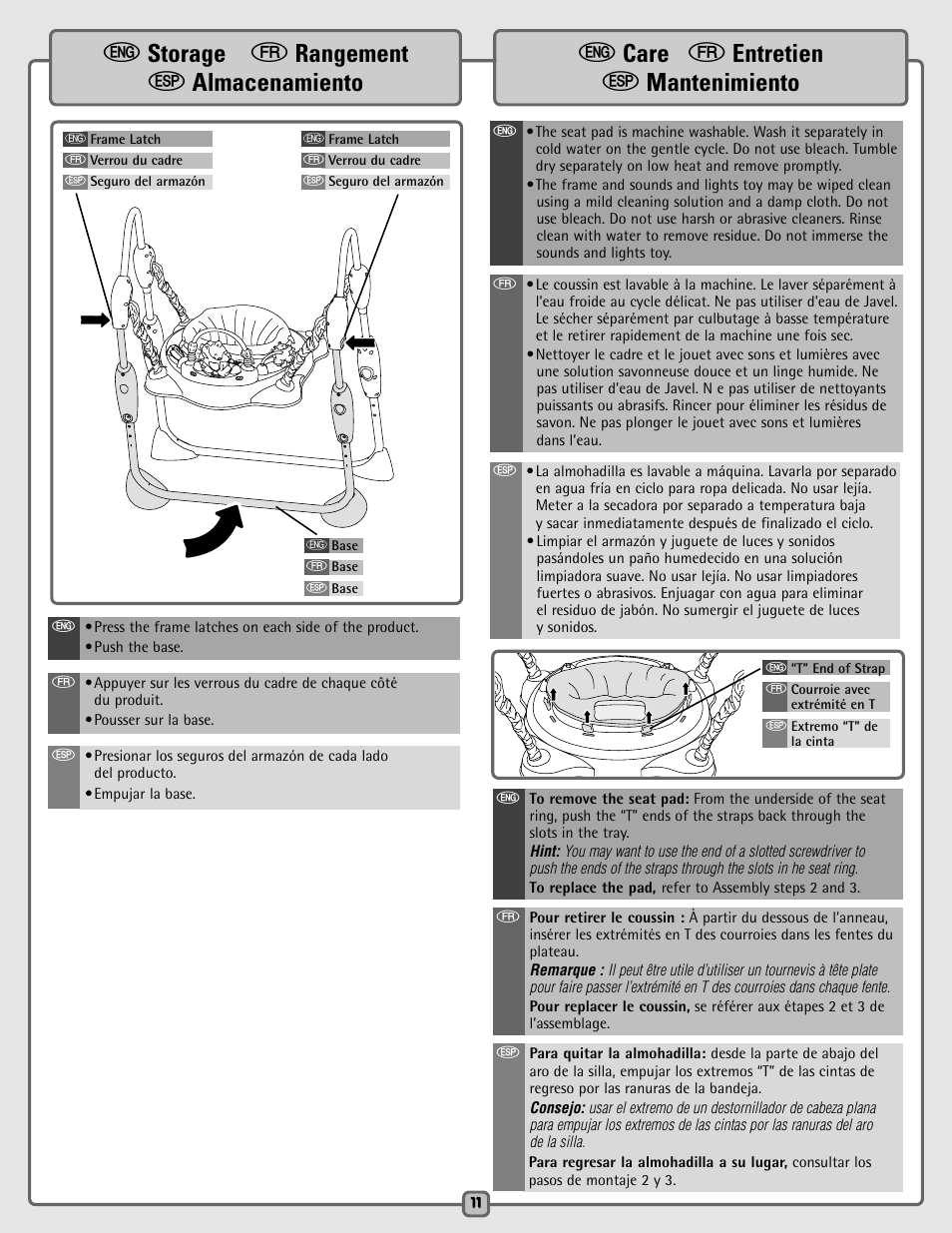 Fisher-Price B9639 User Manual | Page 11 / 12