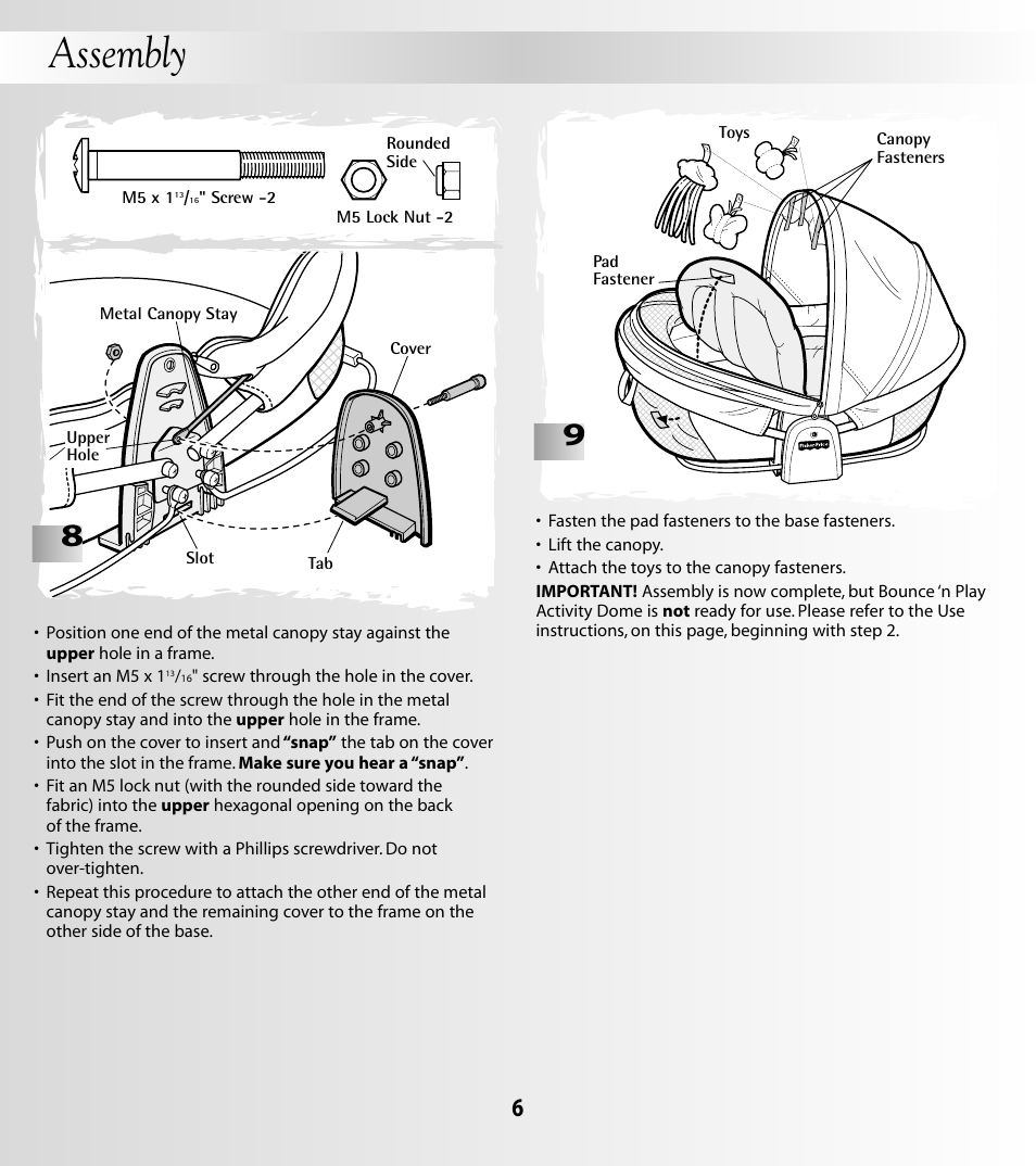 Assembly | Fisher-Price 79652 User Manual | Page 6 / 8